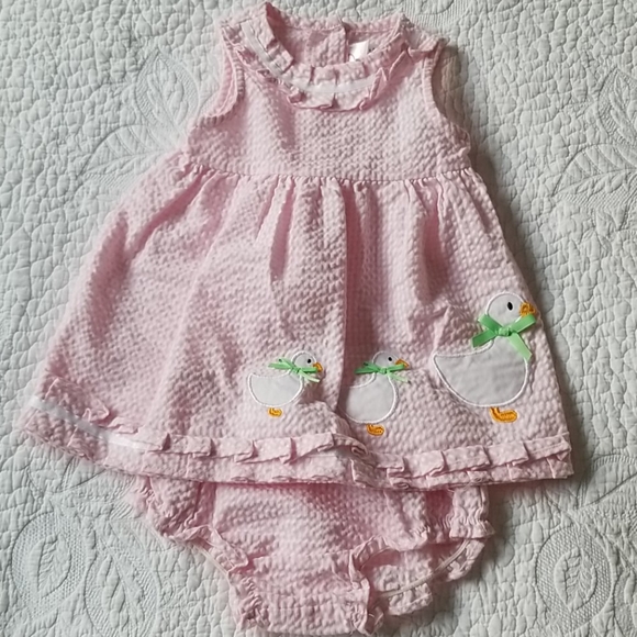 DUCKLINGS BABY DRESS - Picture 1 of 10
